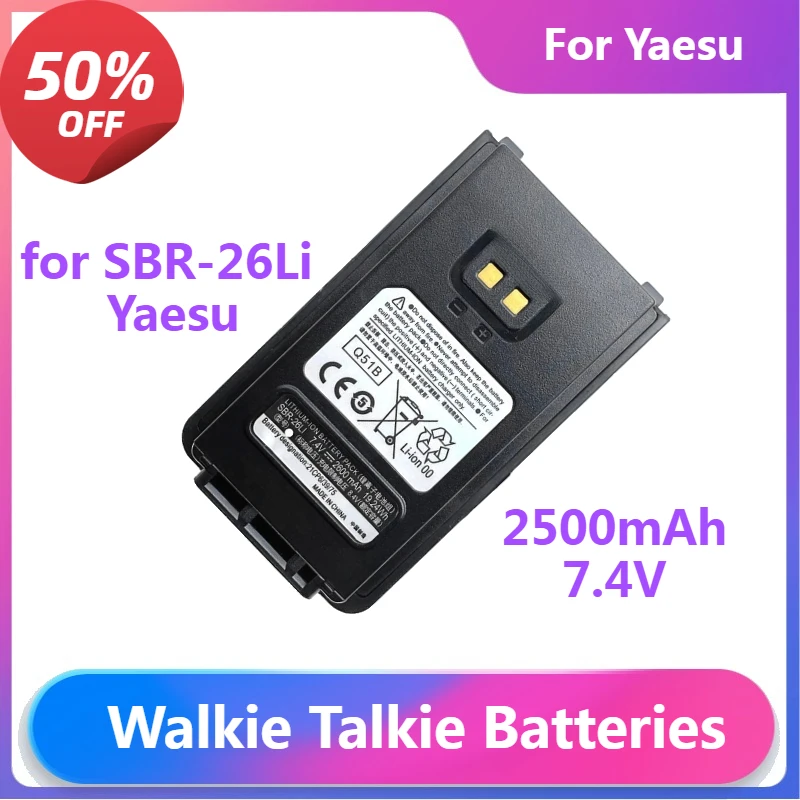 Walkie Talkie Batteries SBR-26Li for Yaesu FT-25R FT-65R 2500mAh 7.4V Two Way Radios Li-ion Battery
Walkie Talkie Batteries SBR-26Li for Yaesu FT-25R FT-65R 2500mAh 7.4V Two Way Radios Li-ion Battery