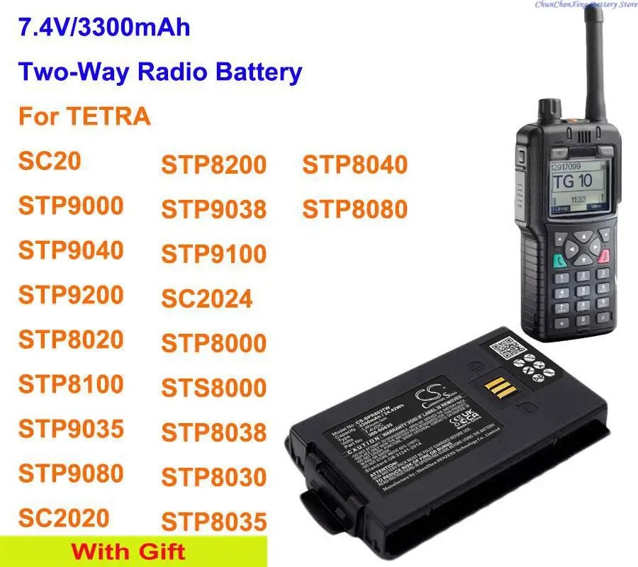 Аккумулятор Cameron Sino 3300 мАч для TETRA SC20, STP9000, STP9040, STP9200, STP8020, STP8100, STP9035,STP9080,SC2020,STP8200,STP9038
Аккумулятор Cameron Sino 3300 мАч для TETRA SC20, STP9000, STP9040, STP9200, STP8020, STP8100, STP9035,STP9080,SC2020,STP8200,STP9038