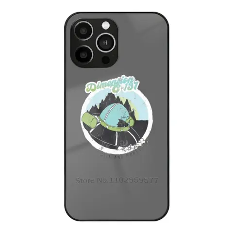 Dimension C-137 Glass Case For Apple Iphone 16 15 14 13 Pro 12 11 7 8 Plus Xr X Max Xs Tempered Phone Cover Rick Sanchez Morty