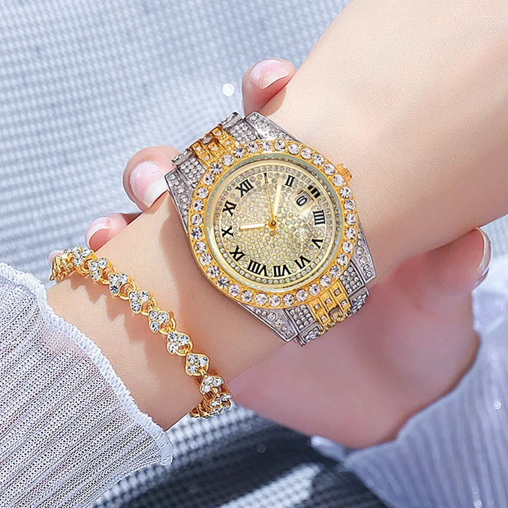Роскошные часы Full Iced Out для женщин, брендовые мужские часы с бриллиантами, кварцевые мужские часы, часы в стиле хип-хоп, подарок для мужчин, пара Reloj Mujer
Роскошные часы Full Iced Out для женщин, брендовые мужские часы с бриллиантами, кварцевые мужские часы, часы в стиле хип-хоп, подарок для мужчин, пара Reloj Mujer
