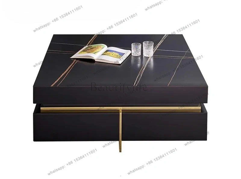 Light luxury villa living room rock slab coffee table modern simple floor cabinet living room square designer
Light luxury villa living room rock slab coffee table modern simple floor cabinet living room square designer