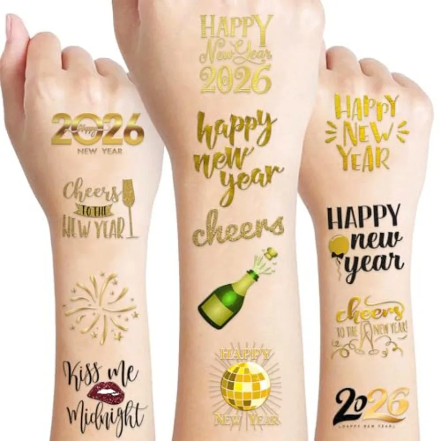Limited-time special offer 96 PCS HYE 2026 Happy New Years Eve Pre-cut Temporary Tattoos Sticker Birthday Party Decorations Sup
Limited-time special offer 96 PCS HYE 2026 Happy New Years Eve Pre-cut Temporary Tattoos Sticker Birthday Party Decorations Sup