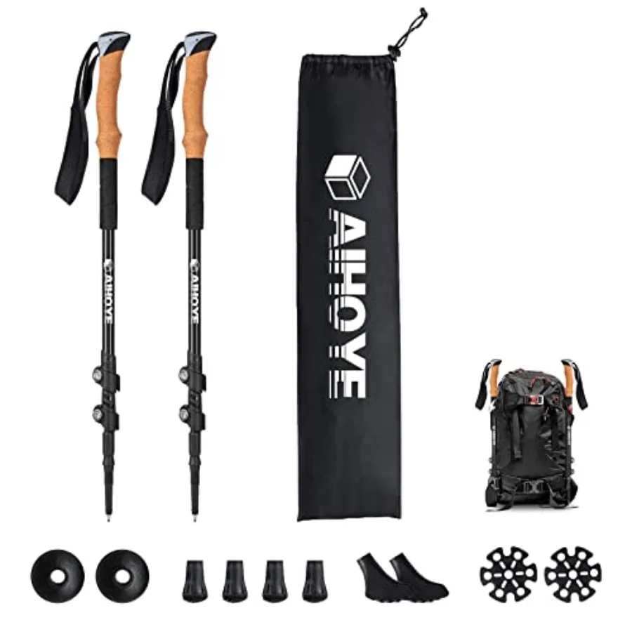 Trekking Hiking Poles - 2 Pack Adjustable Walking Sticks, Collapsible Lightweight Aluminum 7075, Hiking Sticks with Quick Flip-
Trekking Hiking Poles - 2 Pack Adjustable Walking Sticks, Collapsible Lightweight Aluminum 7075, Hiking Sticks with Quick Flip-