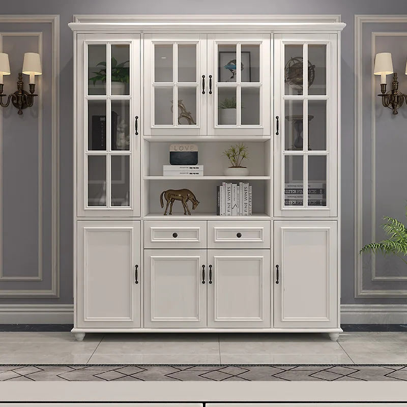 Bookcase Solid wood bookcase Bookshelf combination Simple modern living room Storage display case White door Home
Bookcase Solid wood bookcase Bookshelf combination Simple modern living room Storage display case White door Home