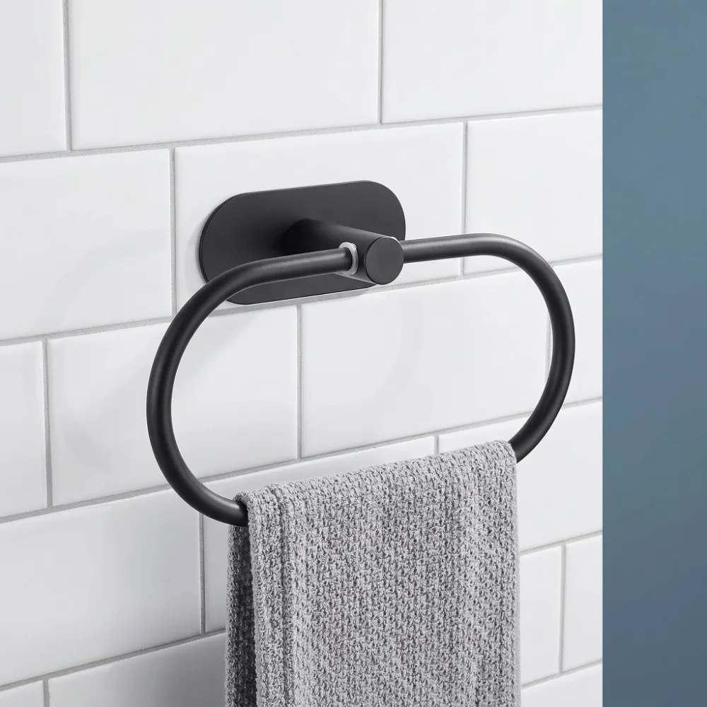 Stainless Steel Towel Ring Silver Black Oval Shaped Towel Holder Wall Mount Modern Design Towel Rack Space Saving
Stainless Steel Towel Ring Silver Black Oval Shaped Towel Holder Wall Mount Modern Design Towel Rack Space Saving