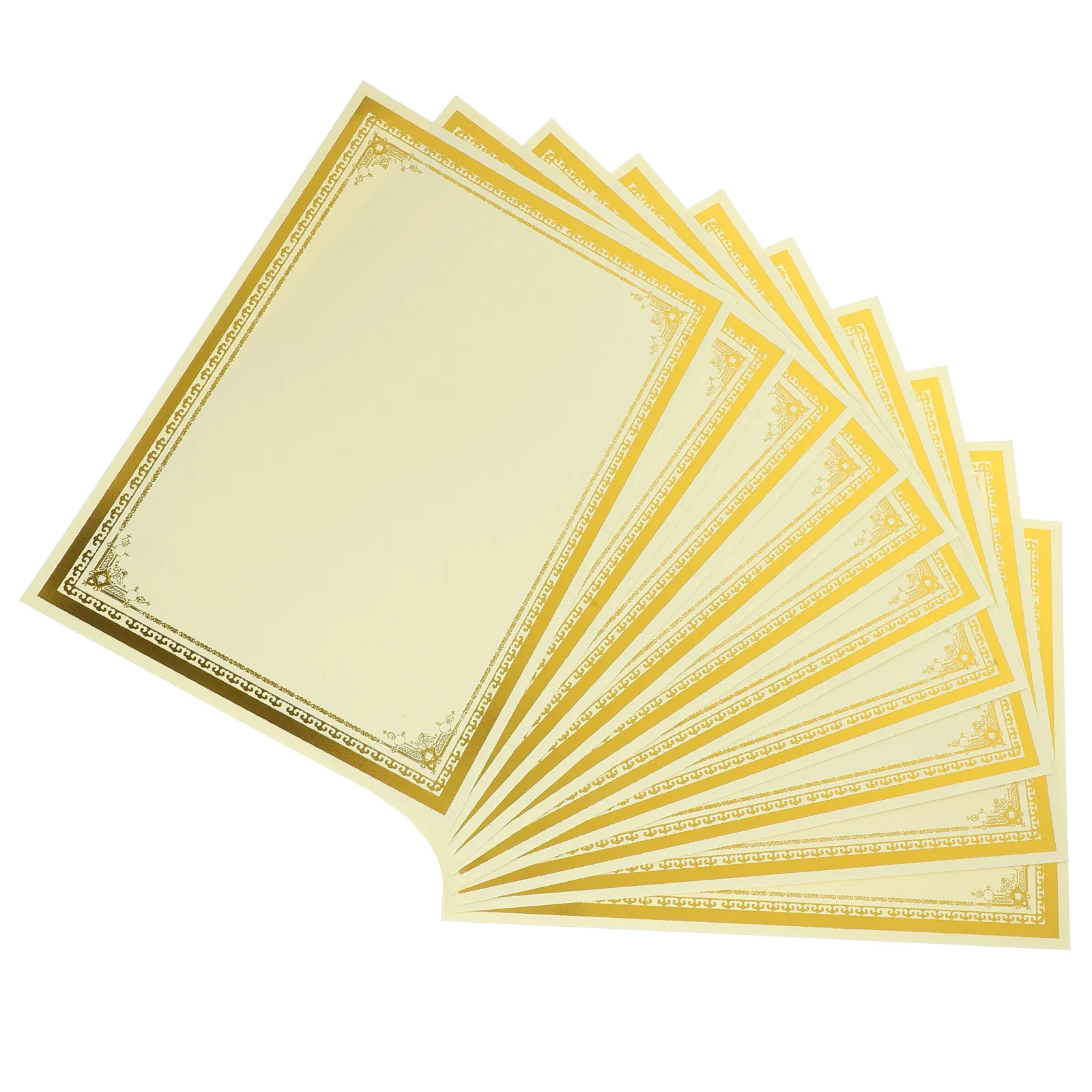 10 Sheets Glossy Gold Foil Accent Certificate Paper for Academic Awards Certificates School Diplomas Employee Recognition
10 Sheets Glossy Gold Foil Accent Certificate Paper for Academic Awards Certificates School Diplomas Employee Recognition