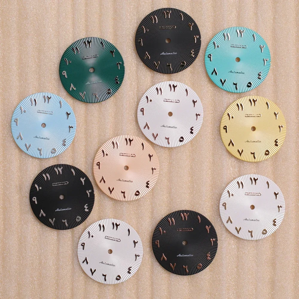 28.5mm S Logo Arabic Dial Letter Numerals Dials Dial Watches Accessories For NH35 NH36 4R 7S Automatic Movement
28.5mm S Logo Arabic Dial Letter Numerals Dials Dial Watches Accessories For NH35 NH36 4R 7S Automatic Movement