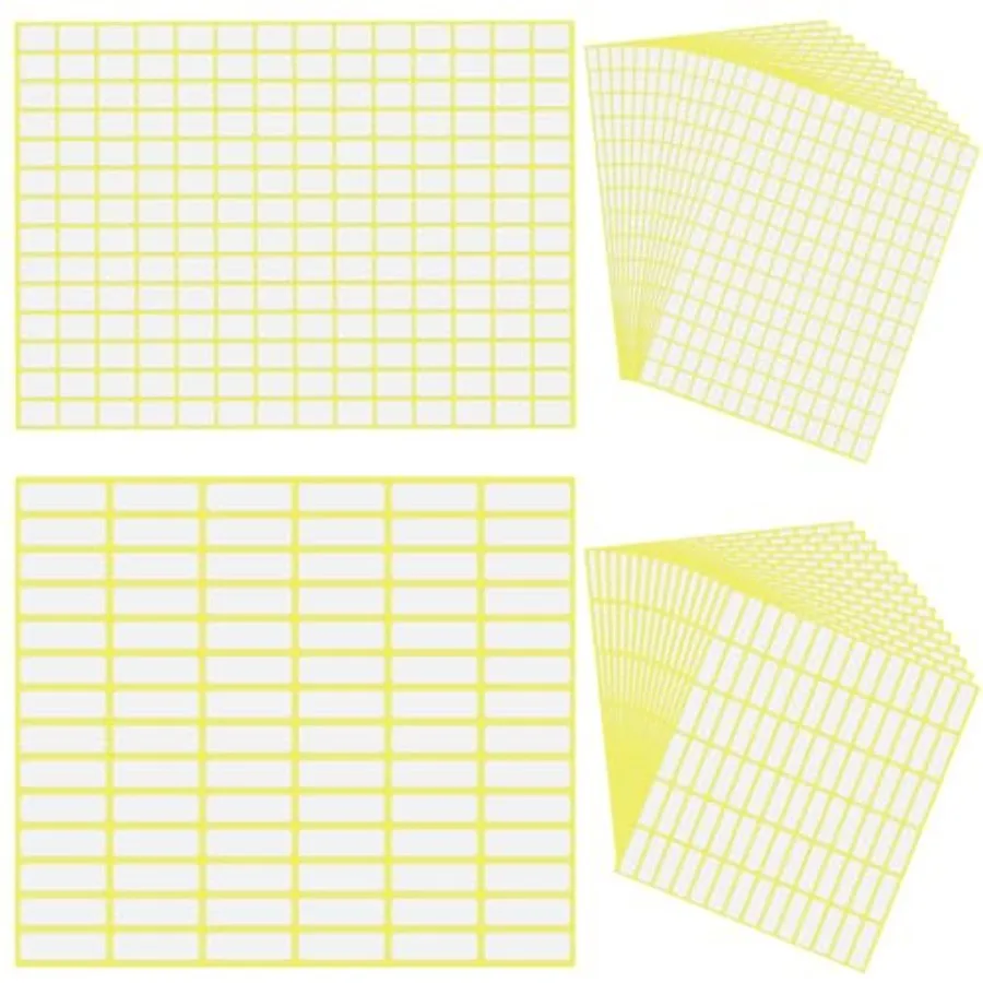 2940 матовых белых этикеток-наклеек 9x13 мм и 1260 пустых белых этикеток-наклеек 10x31 мм для записи, приклеиваемых к поверхности
2940 матовых белых этикеток-наклеек 9x13 мм и 1260 пустых белых этикеток-наклеек 10x31 мм для записи, приклеиваемых к поверхности