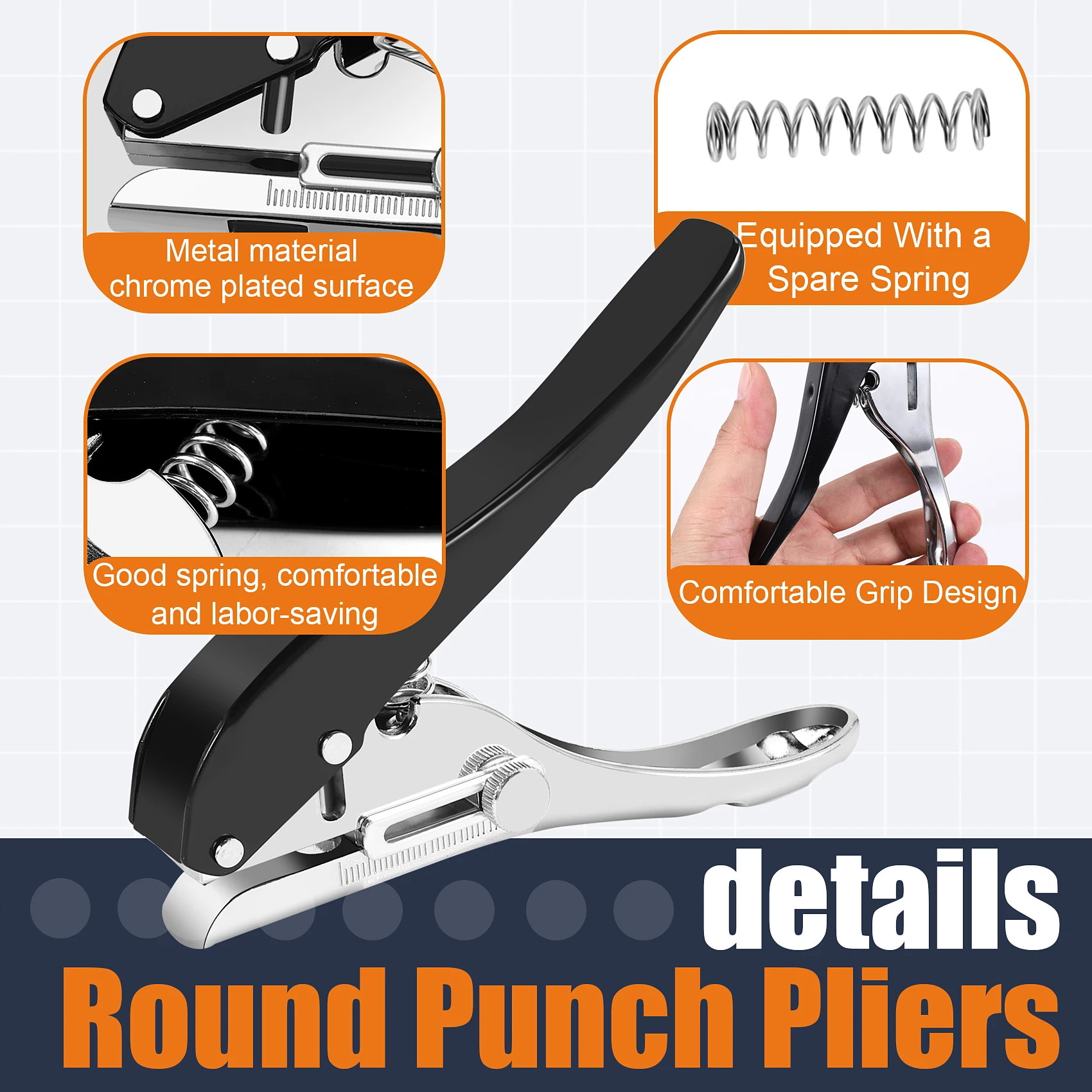 H-W 2Pcs Woodworking Tool Plier Card Hole Punch Set Paper Screw Cover With Countersink Drill Adjustable Position
H-W 2Pcs Woodworking Tool Plier Card Hole Punch Set Paper Screw Cover With Countersink Drill Adjustable Position