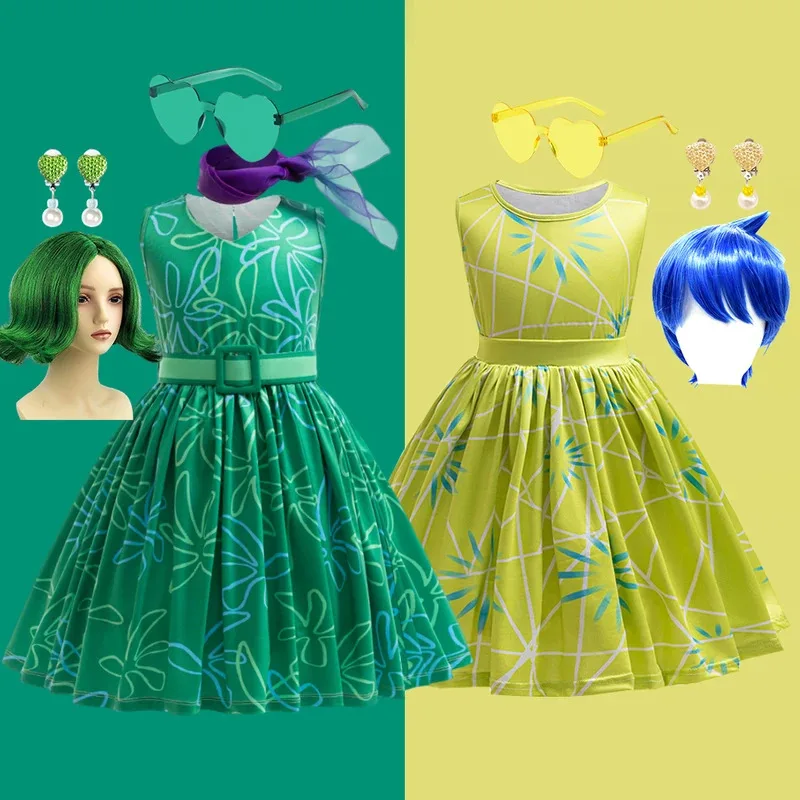 3PCS Full Printing Green Dress for Kids Girl Cosplay Dress+Scarf +Belt Disgust Costume Halloween Disguise Party Joy Clothing
3PCS Full Printing Green Dress for Kids Girl Cosplay Dress+Scarf +Belt Disgust Costume Halloween Disguise Party Joy Clothing