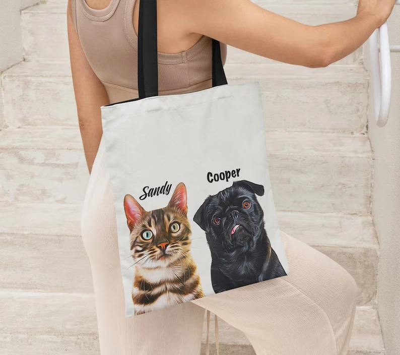 Canvas Tote Bag Custom Personalized Cotton Dog Cat Pet Memorial Portrait Name Print Reusable Handbag Pet Lover Gift
Canvas Tote Bag Custom Personalized Cotton Dog Cat Pet Memorial Portrait Name Print Reusable Handbag Pet Lover Gift