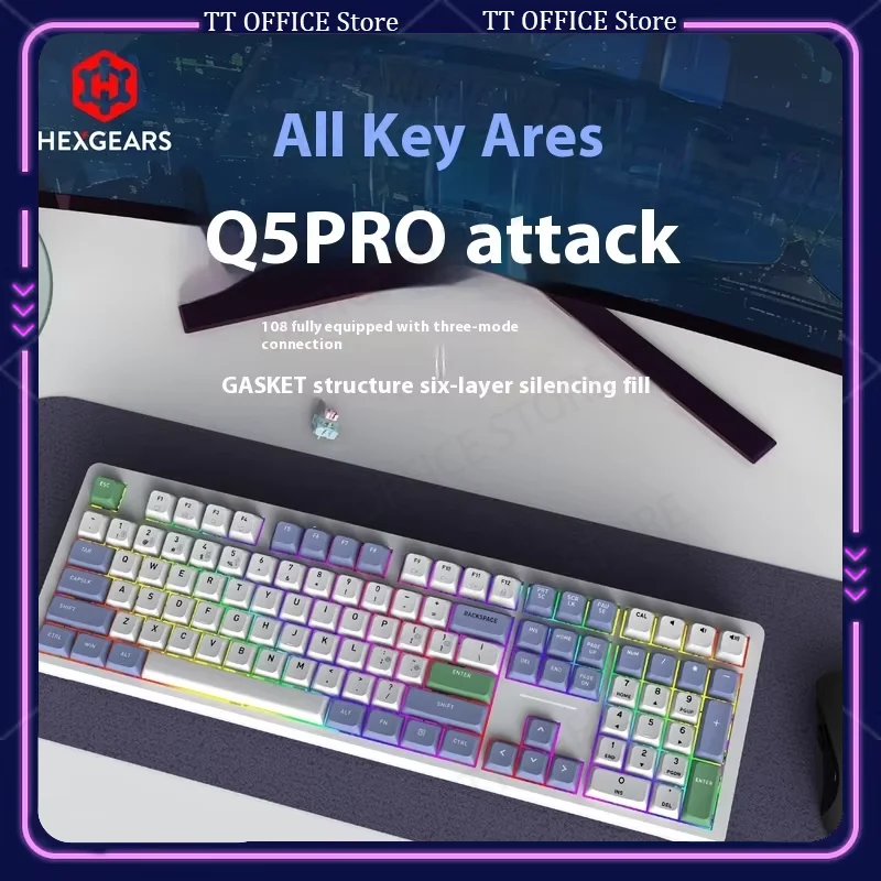 Black Canyon Q5Pro Customized Mechanical Keyboard Wireless Bluetooth tri mode Esports Game Gasket Hot Plug 108 Key
Black Canyon Q5Pro Customized Mechanical Keyboard Wireless Bluetooth tri mode Esports Game Gasket Hot Plug 108 Key