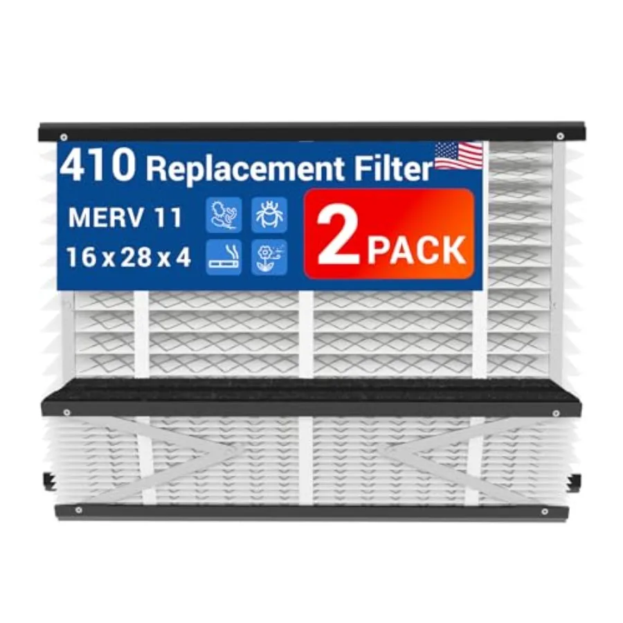 2 Pack 410 Replacement Air Filter Nominal Size: 16x25x4 Actual Size: 16.04"x27.91"x3.91" HVAC Furnace Filter Compatible with Ap
2 Pack 410 Replacement Air Filter Nominal Size: 16x25x4 Actual Size: 16.04"x27.91"x3.91" HVAC Furnace Filter Compatible with Ap