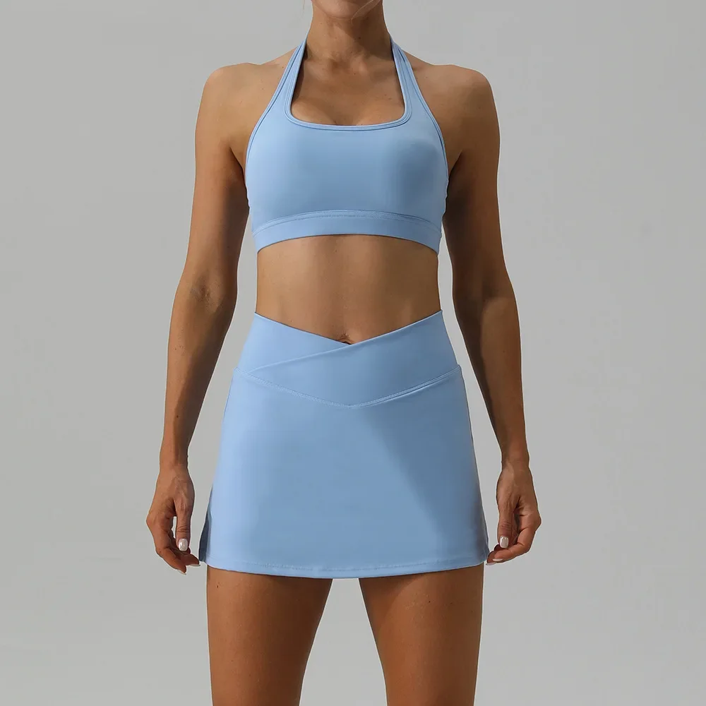 2PCS Tennis Wear Set Women's Outdoor Fast Dry Running Sports Fitness Wear Neck Hanging Vest Yoga Skirt Set
2PCS Tennis Wear Set Women's Outdoor Fast Dry Running Sports Fitness Wear Neck Hanging Vest Yoga Skirt Set