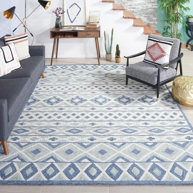 Roslyn Collection Area Rug - 9' x 12', Blue & Grey, Handmade Moroccan Boho Wool, Ideal for High Traffic Areas in Living Room
Roslyn Collection Area Rug - 9' x 12', Blue & Grey, Handmade Moroccan Boho Wool, Ideal for High Traffic Areas in Living Room