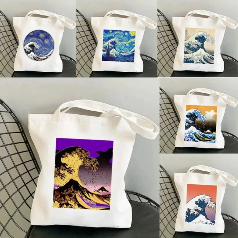 Fashion Kanagawa Big Wave Women's Handbag Cartoon Casual Shoulder Bag Eco Large Capacity Portable Travel Shopping Bag Schoolbag
Fashion Kanagawa Big Wave Women's Handbag Cartoon Casual Shoulder Bag Eco Large Capacity Portable Travel Shopping Bag Schoolbag