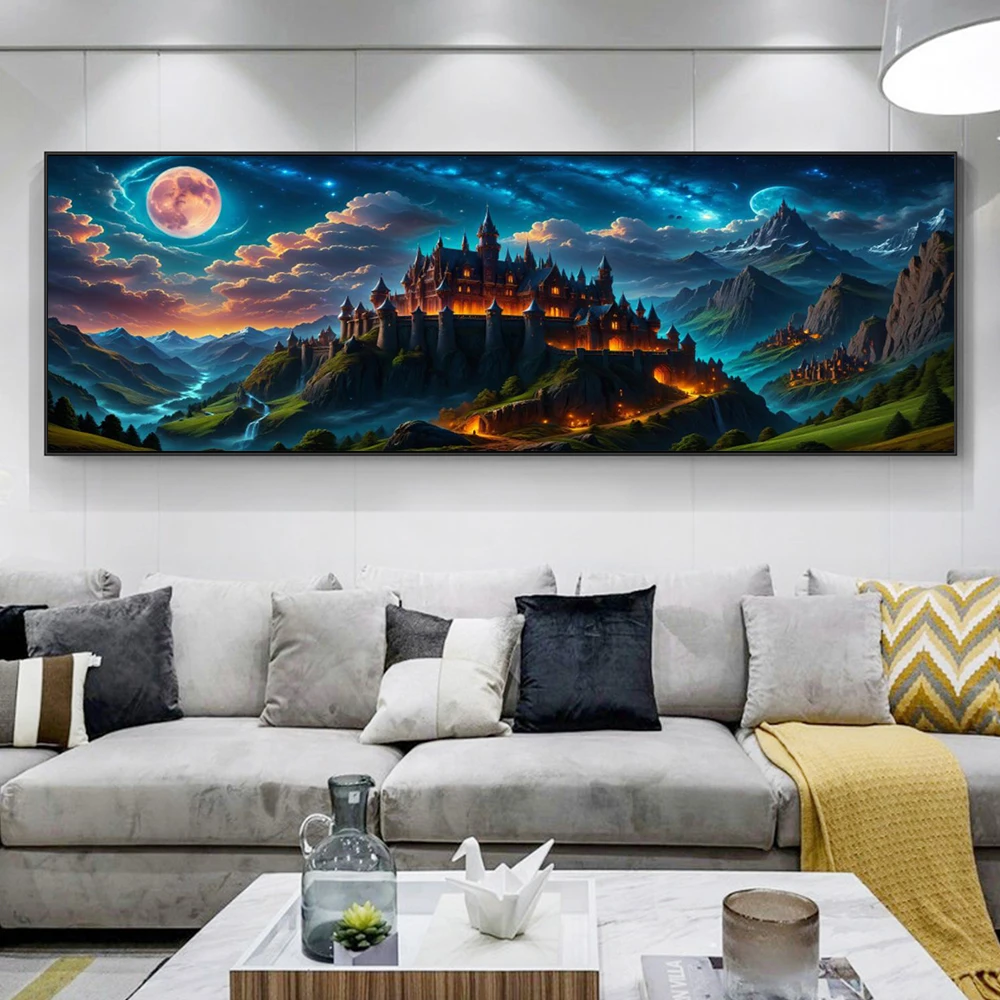 Fantasy Moonlit Castle Canvas Painting Wall Art Magic Castle In The Moonlight Landscape Poster Prints For Livng Room Home Decor
Fantasy Moonlit Castle Canvas Painting Wall Art Magic Castle In The Moonlight Landscape Poster Prints For Livng Room Home Decor