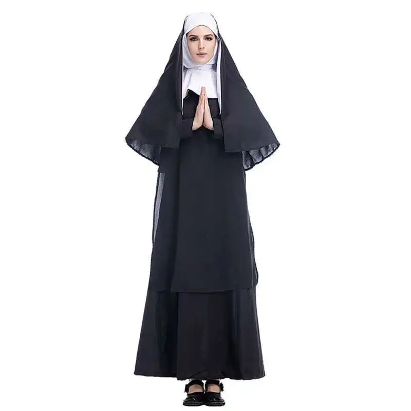 Virgin Mary Nuns Costumes for Women Sexy Long Black The Conjuring Evil Nuns Costume Arabic Religion Monk Ghost Uniform Halloween
Virgin Mary Nuns Costumes for Women Sexy Long Black The Conjuring Evil Nuns Costume Arabic Religion Monk Ghost Uniform Halloween