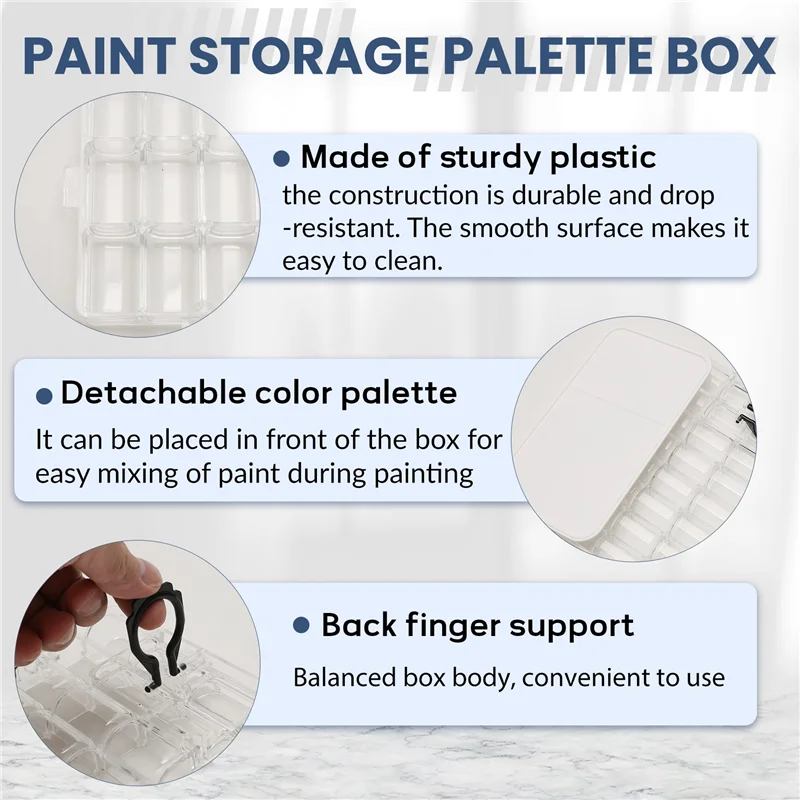 AP-Paint Storage Palette Box, 24-Wells Airtight Palette Case Stay Wet For Watercolor, Gouache, Acrylic And Oil Paint
AP-Paint Storage Palette Box, 24-Wells Airtight Palette Case Stay Wet For Watercolor, Gouache, Acrylic And Oil Paint