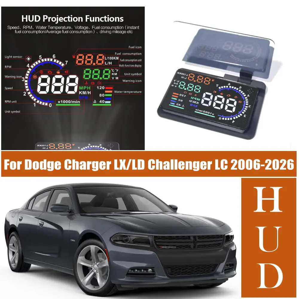 Car HUD Head Up Display LED Windshield Projection For Dodge Brothe Charger LX 2006-2010 LD 2011-2026 Challenger LC 2008-2026
Car HUD Head Up Display LED Windshield Projection For Dodge Brothe Charger LX 2006-2010 LD 2011-2026 Challenger LC 2008-2026