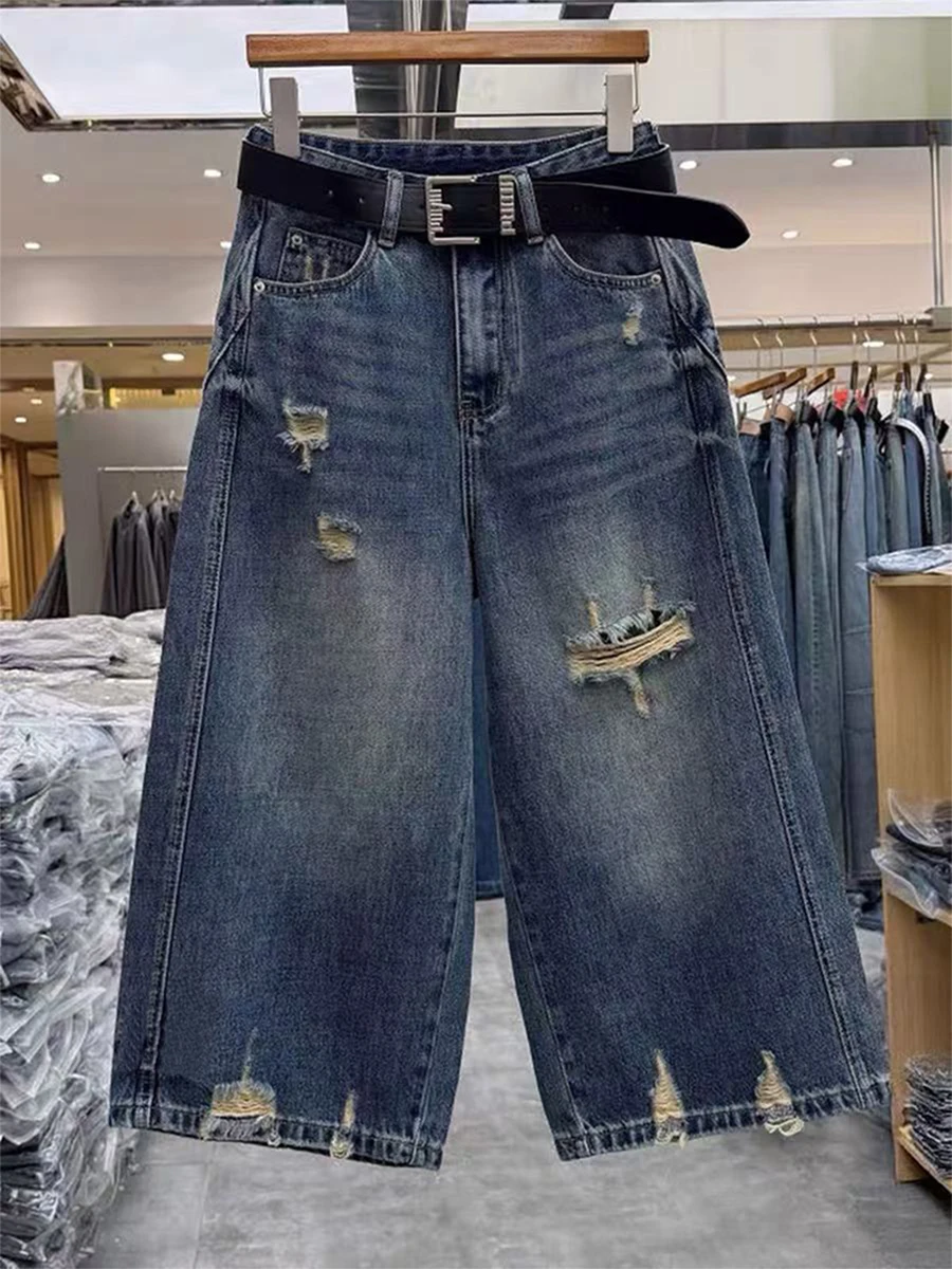 High Waist Wide Leg Jeans Women's Summer Loose Fit Ripped Denim Pants plus Size Straight Cut Trousers Casual High Waist Jeans
High Waist Wide Leg Jeans Women's Summer Loose Fit Ripped Denim Pants plus Size Straight Cut Trousers Casual High Waist Jeans