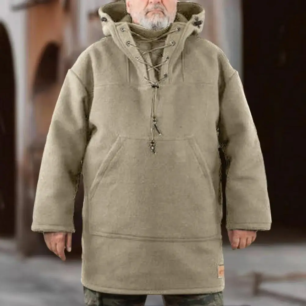 Men Autumn Winter Mid-length Sweatshirt Hooded Lace-up Long Sleeve Front Pocket Hoodie Solid Color Thick Warm Pullover Top
Men Autumn Winter Mid-length Sweatshirt Hooded Lace-up Long Sleeve Front Pocket Hoodie Solid Color Thick Warm Pullover Top