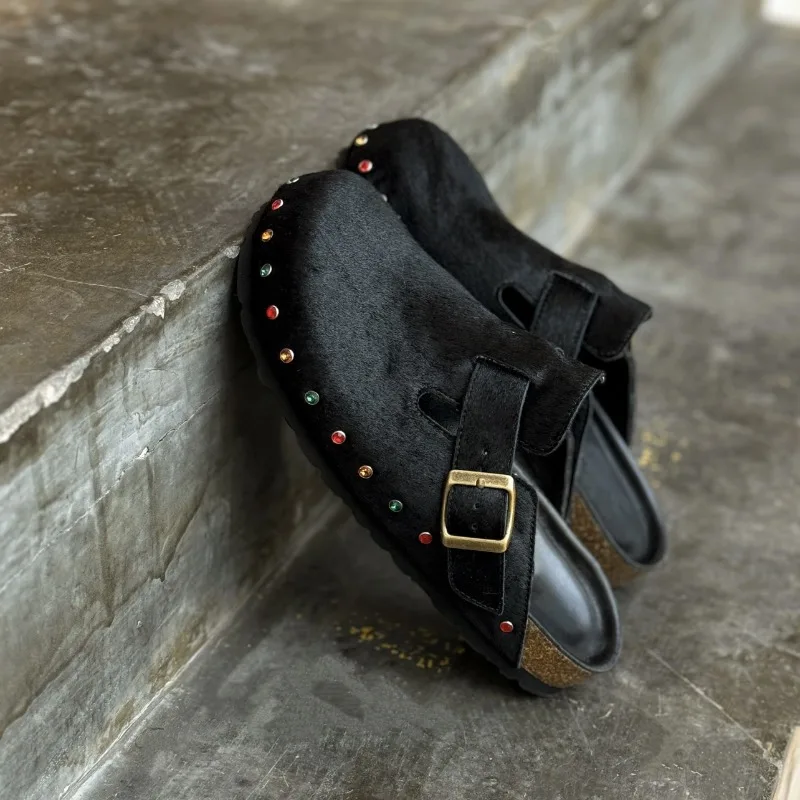Retro Women's Shoes Handmade Rivet Platform Muller Slippers for Woman Comfort Vacation Casual Shoes Designer Shoes Zapatos Mujer
Retro Women's Shoes Handmade Rivet Platform Muller Slippers for Woman Comfort Vacation Casual Shoes Designer Shoes Zapatos Mujer