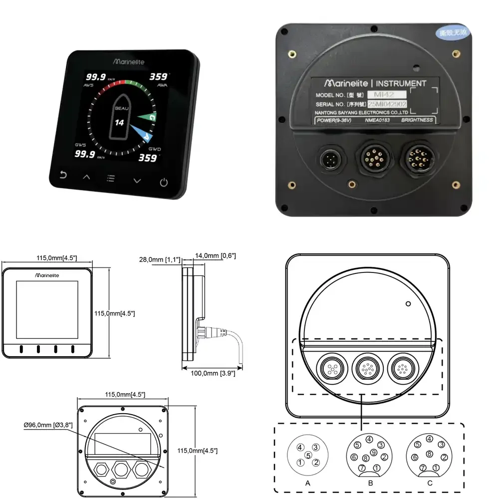 MARINELITE DC 24V Multifunction Marine Electronics Instrument 4.2 Inch 720x672 Resolution Waterproof IPX7 Windscreen Sailing
MARINELITE DC 24V Multifunction Marine Electronics Instrument 4.2 Inch 720x672 Resolution Waterproof IPX7 Windscreen Sailing