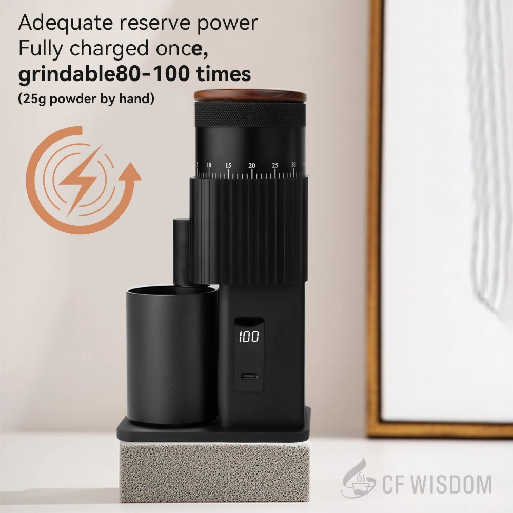 CF WISDOM Portable Electric Coffee Grinder 25g Bean Storage Six-Star Burr Adjustable Precision Espresso Pour Over Camp 1800mAh
CF WISDOM Portable Electric Coffee Grinder 25g Bean Storage Six-Star Burr Adjustable Precision Espresso Pour Over Camp 1800mAh