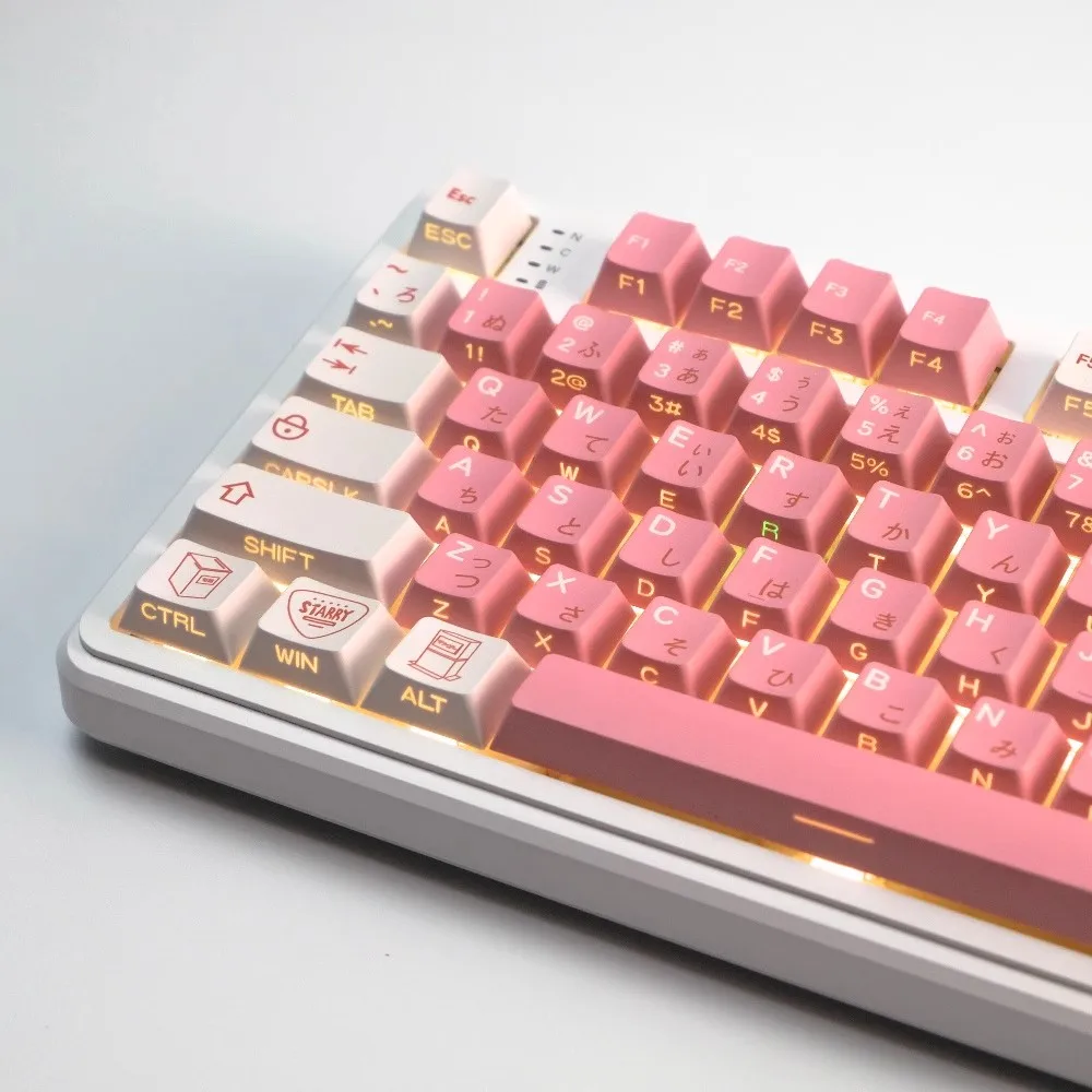 1 комплект колпачков для клавиш BOCCHI THE ROCK, колпачки для клавиш с подсветкой и принтом из ПБТ, колпачки для клавиш с вишневым профилем, анимация, мультяшные колпачки для переключателей MX