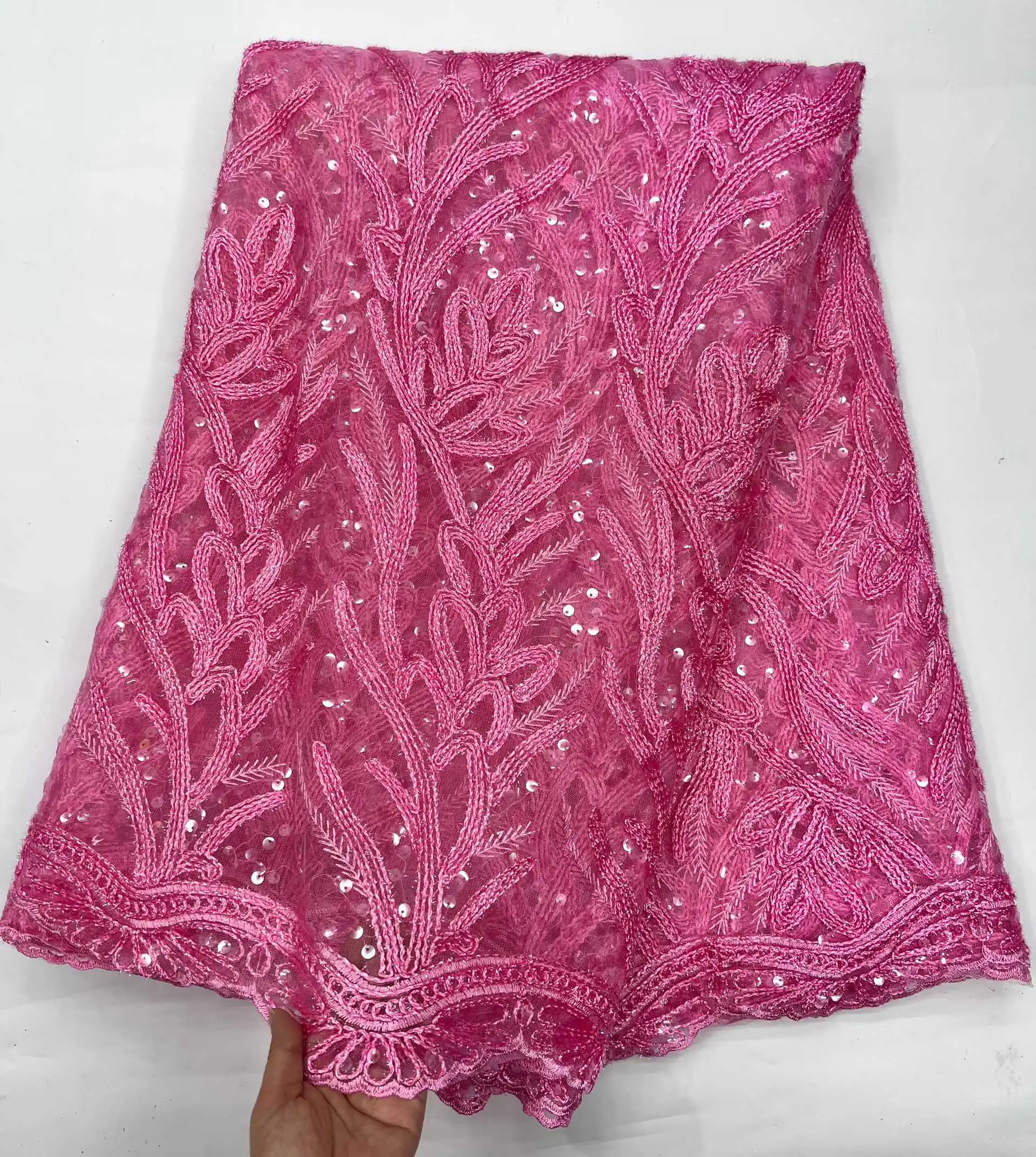 African Lace Fabric Sequins Embroidery Groom Nigerian Bridal 2025 High Quality French Tulle Lace Fabric For Wedding
African Lace Fabric Sequins Embroidery Groom Nigerian Bridal 2025 High Quality French Tulle Lace Fabric For Wedding