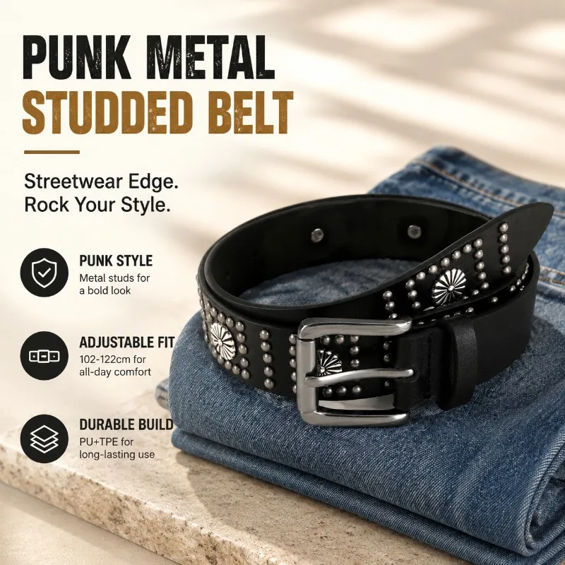 2026 Punk Style Claw Stud Waist Belt Street Personality Metal Strap for Jeans Matching Edgy Gothic Fashion Accessory Ideal
2026 Punk Style Claw Stud Waist Belt Street Personality Metal Strap for Jeans Matching Edgy Gothic Fashion Accessory Ideal