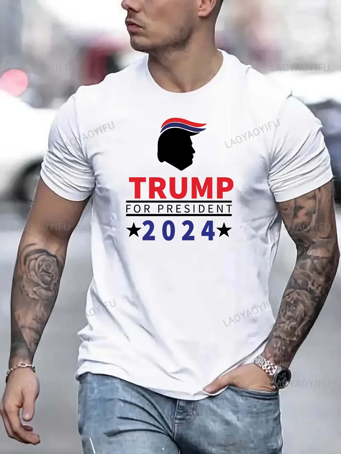 Футболки с изображением Трампа для президента 2024, мужские повседневные спортивные хлопковые футболки с коротким рукавом и круглым вырезом, женская одежда, уличные Топы
Футболки с изображением Трампа для президента 2024, мужские повседневные спортивные хлопковые футболки с коротким рукавом и круглым вырезом, женская одежда, уличные Топы