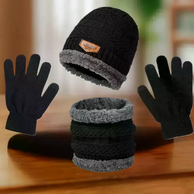 3-Piece Winter Men's Hat Set Scarf Gloves And Neck Warmer All In One Fleece-Lined Knitted Hat
3-Piece Winter Men's Hat Set Scarf Gloves And Neck Warmer All In One Fleece-Lined Knitted Hat