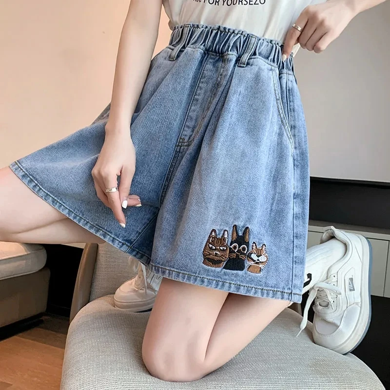 Big Size Denim Shorts Women a-line Wide Leg Hot Pants Loose Tight High Waist Summer Slim Embroidery Cute Soft
Big Size Denim Shorts Women a-line Wide Leg Hot Pants Loose Tight High Waist Summer Slim Embroidery Cute Soft