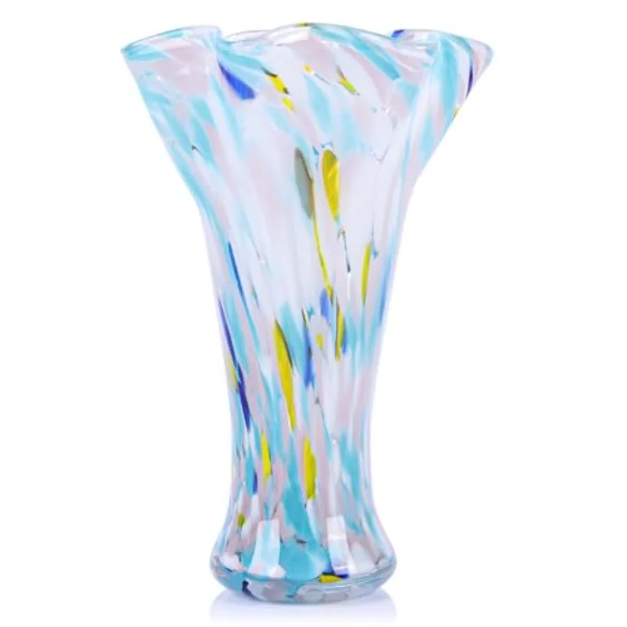 9.0" H Blue Glass Vases for Flowers, Unique Hand Blown Glass Vase Blue Home Decor, Wide Mouth Colorful Flower Vase Centerpieces
9.0" H Blue Glass Vases for Flowers, Unique Hand Blown Glass Vase Blue Home Decor, Wide Mouth Colorful Flower Vase Centerpieces