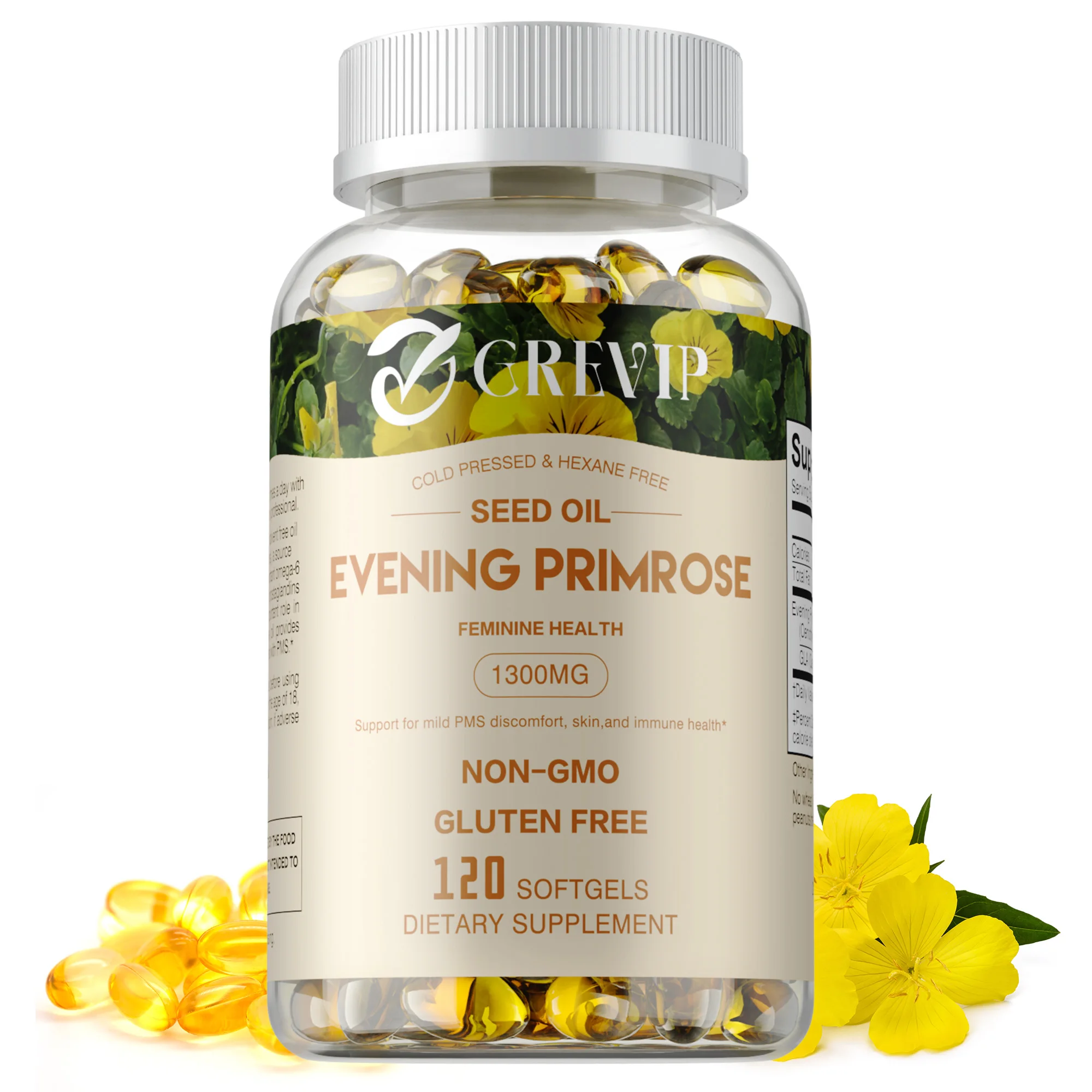 Evening Primrose Oil Capsules - Anti-Aging, Brightening, Hormone Balance, Supports Skin & Cardiovascular Health, Improves Mood
Evening Primrose Oil Capsules - Anti-Aging, Brightening, Hormone Balance, Supports Skin & Cardiovascular Health, Improves Mood