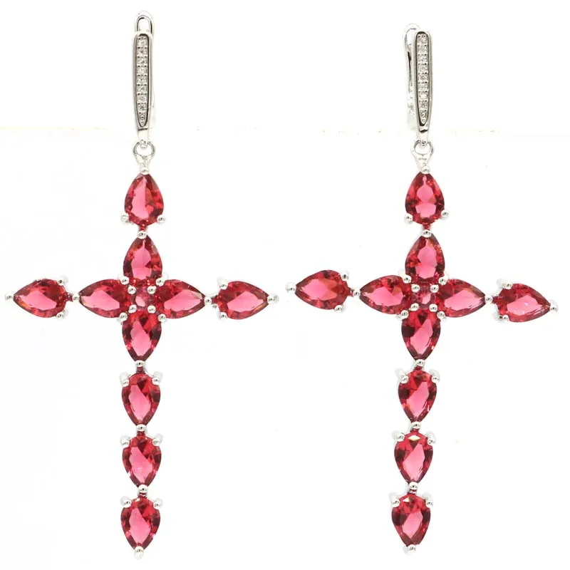 66x35mm Multi Color Long Cross Peridot Violet Tanzanite Rhodolite Garnet Women Wedding Silver Earrings 
66x35mm Multi Color Long Cross Peridot Violet Tanzanite Rhodolite Garnet Women Wedding Silver Earrings