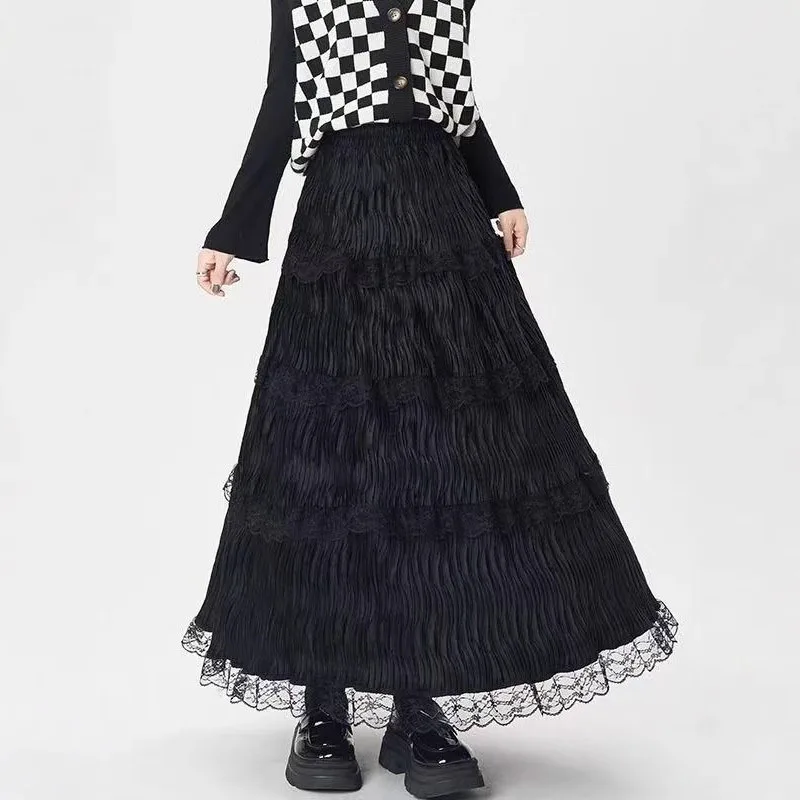Gothic Ruffles Lace Cake Skirts for Women Clothing Patchwork High Waist A-line Long Skirts Ladies Chic Tulle Skirts Mujer Faldas
Gothic Ruffles Lace Cake Skirts for Women Clothing Patchwork High Waist A-line Long Skirts Ladies Chic Tulle Skirts Mujer Faldas