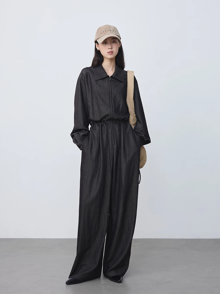 Ретро-комбинезон из денима с широкими штанинами и высокой талией, прямой крой, отложной воротник, весна-лето
Ретро-комбинезон из денима с широкими штанинами и высокой талией, прямой крой, отложной воротник, весна-лето