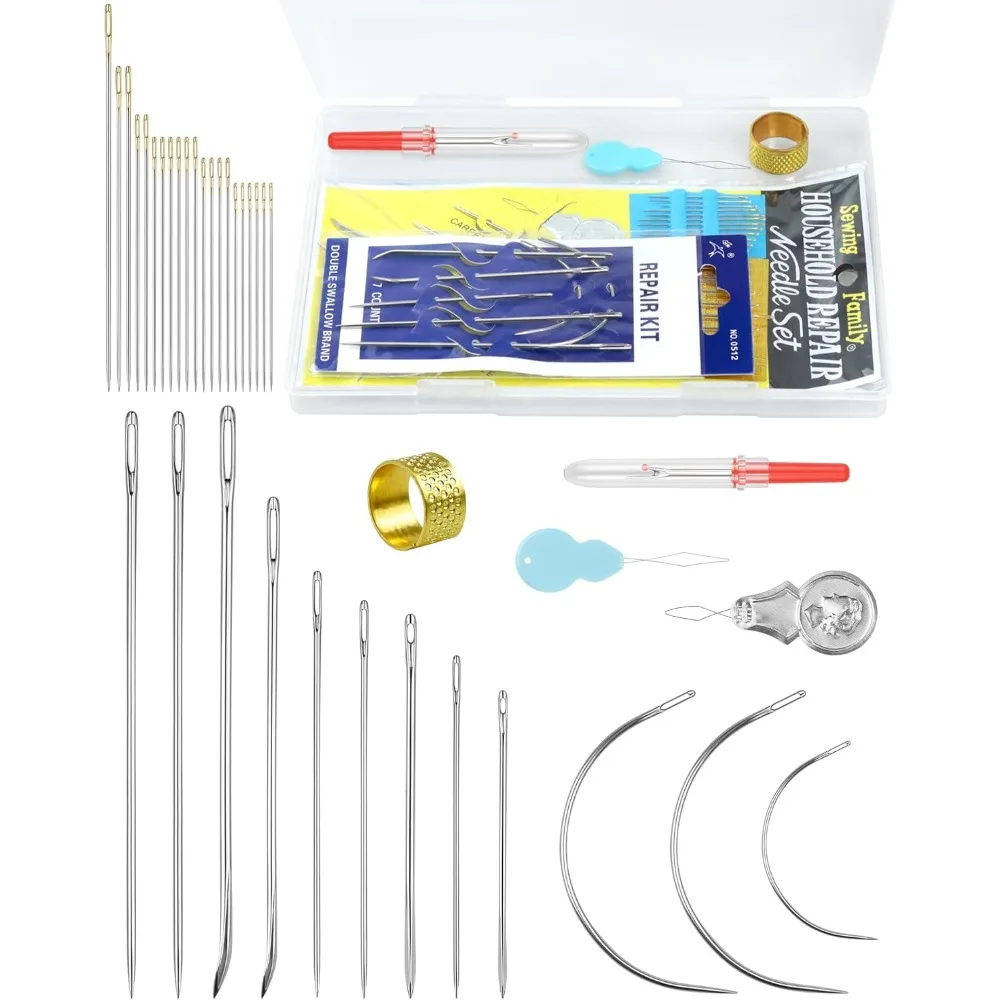 US Shipping Heavy Duty Hand Sewing Needles Set Large Eye Leather Stitching Needles for Upholstery Carpet Canvas Repair with
US Shipping Heavy Duty Hand Sewing Needles Set Large Eye Leather Stitching Needles for Upholstery Carpet Canvas Repair with