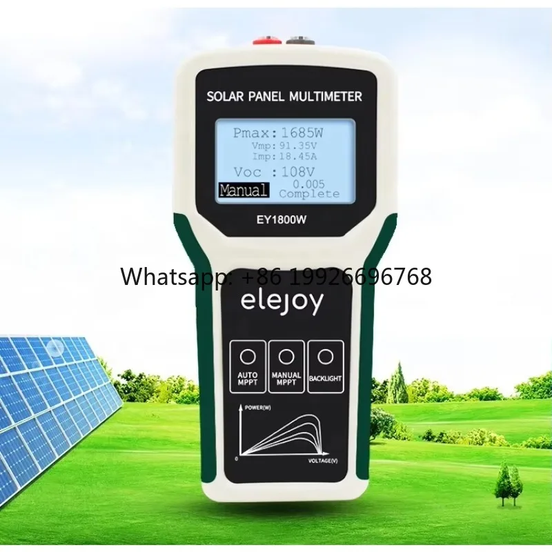 EY1800W LCD MPPT Solar Panel Multimeter Solar Panel Tester Smart Current Tester Voltage Tester Digital Power PV Meter VOC
EY1800W LCD MPPT Solar Panel Multimeter Solar Panel Tester Smart Current Tester Voltage Tester Digital Power PV Meter VOC