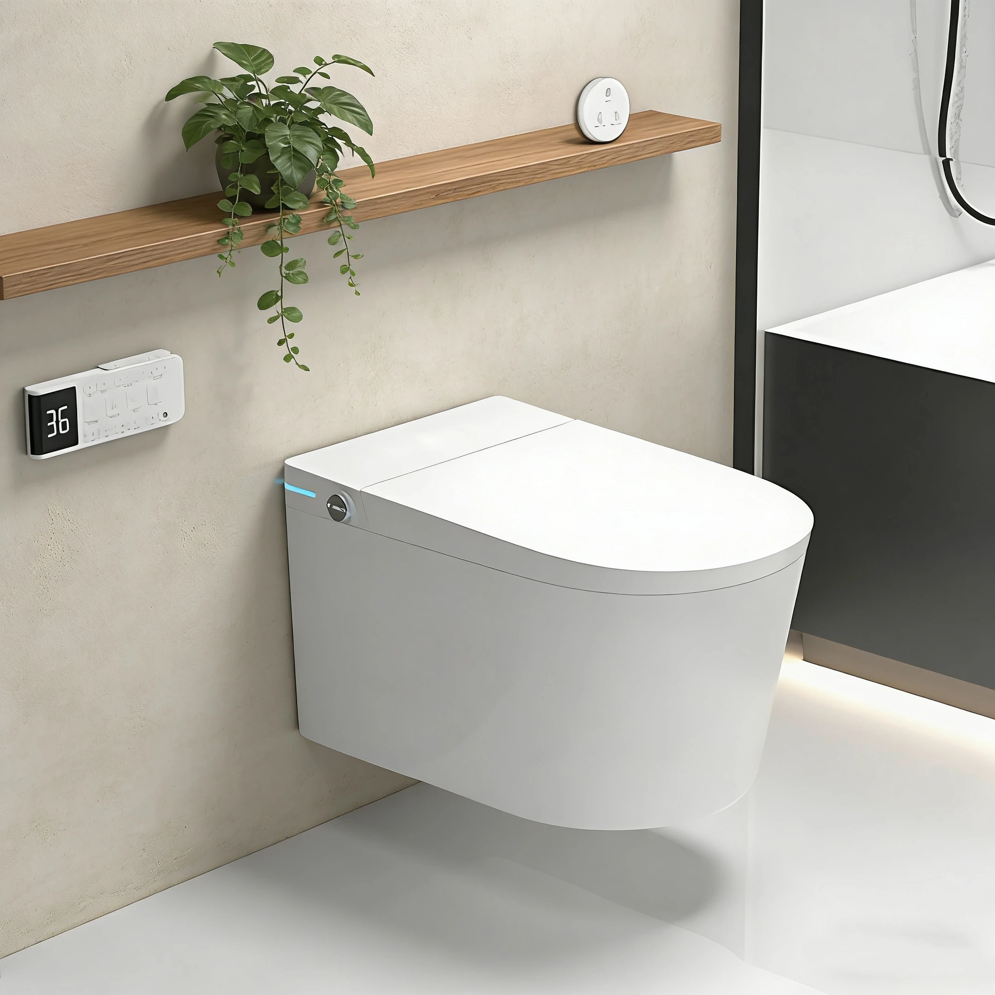 Умный унитаз настенного монтажа с автоматическим подогревом сиденья, автоматическим смывом при вставании, функцией женской гигиены
Умный унитаз настенного монтажа с автоматическим подогревом сиденья, автоматическим смывом при вставании, функцией женской гигиены