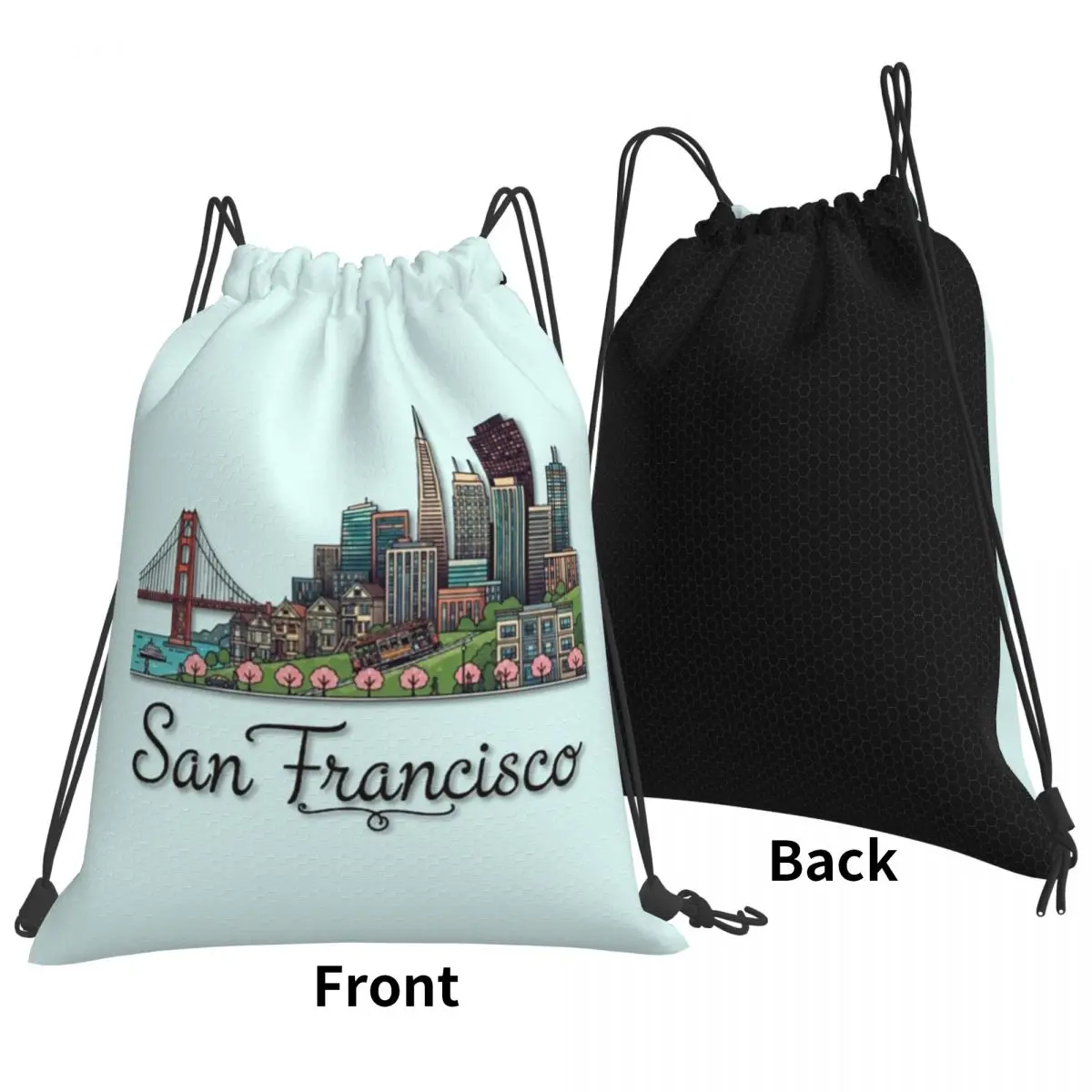 San Francisco California Backpacks Fashion Drawstring Bags Storage Bag Book Bags for Man Woman School
San Francisco California Backpacks Fashion Drawstring Bags Storage Bag Book Bags for Man Woman School