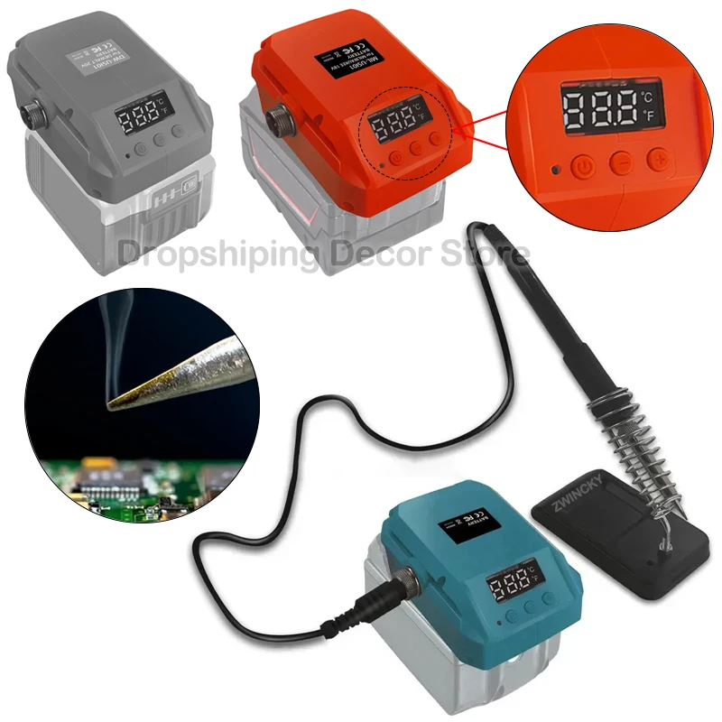 60W Cordless Soldering Iron Station for Makita/Dewal/Milwaukee 18V Li-ion Battery, Digital Adjustable Electric Soldering Iron
60W Cordless Soldering Iron Station for Makita/Dewal/Milwaukee 18V Li-ion Battery, Digital Adjustable Electric Soldering Iron