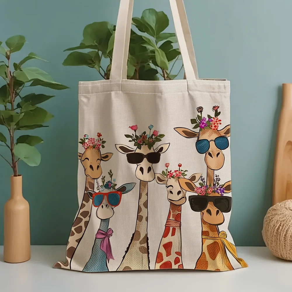 A Giraffe Pattern Flat Tote Canvas Bag Large Capacity Durable Canvas Ideal for Outdoor Picnics Parties Travel and Shopping
A Giraffe Pattern Flat Tote Canvas Bag Large Capacity Durable Canvas Ideal for Outdoor Picnics Parties Travel and Shopping
