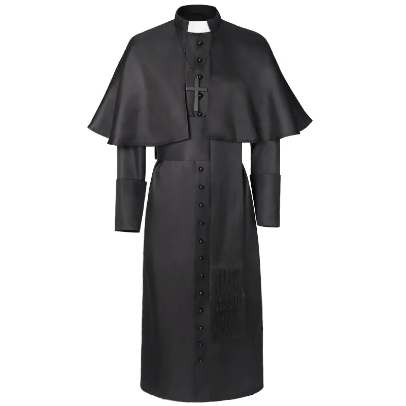 Halloween Cosplay Costume Priest Robe with Necklace Men Women Medieval Retro Father Dress Party Props
Halloween Cosplay Costume Priest Robe with Necklace Men Women Medieval Retro Father Dress Party Props