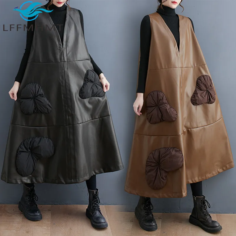 Весенне-осеннее модное женское платье без рукавов с v-образным вырезом, уникальный дизайн, цветочное лоскутное элегантное тяжелое кожаное платье, женское
Весенне-осеннее модное женское платье без рукавов с v-образным вырезом, уникальный дизайн, цветочное лоскутное элегантное тяжелое кожаное платье, женское