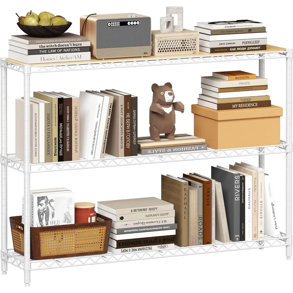 Homeiju 3-Shel Storage Rack, 41" Wide Adjustable Standing Metal Shelving Unit with Removable Wooden Boards, Heavy Duty or Pantry
Homeiju 3-Shel Storage Rack, 41" Wide Adjustable Standing Metal Shelving Unit with Removable Wooden Boards, Heavy Duty or Pantry