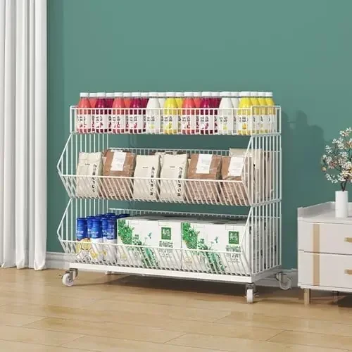 Supermarket Vegetable Shelves Wire Storage Baskets Stackable Movable Snack Rack Display Stand Wheels Organizer Holder Potato Chi
Supermarket Vegetable Shelves Wire Storage Baskets Stackable Movable Snack Rack Display Stand Wheels Organizer Holder Potato Chi
